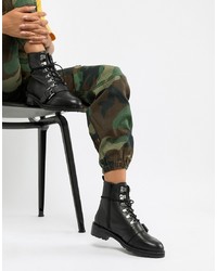 ASOS DESIGN Arya Leather Hiker Ankle Boots Leather