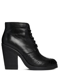 Asos Enough Said Leather Ankle Boots Black