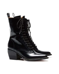 Chloé Black 60 Lace Up Leather Boots
