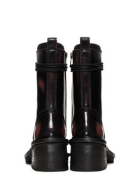 Ann Demeulemeester Black And Red Combat Boots