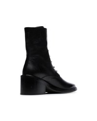 Ann Demeulemeester Black Lace Up Leather Ankle Boots