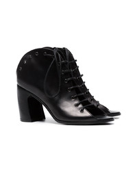 Ann Demeulemeester Black Lace Up Leather Boots
