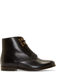 A.P.C. Black Leather Francoise Ankle Boots