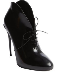 Gucci Black Leather Lace Up Ankle Boots