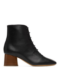 Mansur Gavriel Black Leather Lace Up Boots