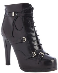 Tabitha Simmons Black Leather Lace Up Hanna Booties