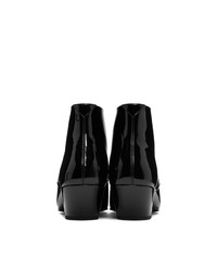 Saint Laurent Black Patent Belle Laced Boots
