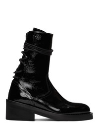 Ann Demeulemeester Black Patent Crinkle Boots