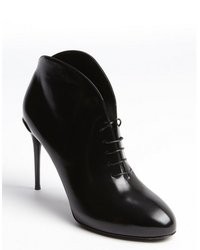 Gucci Black Patent Leather Lace Up Ankle Boots