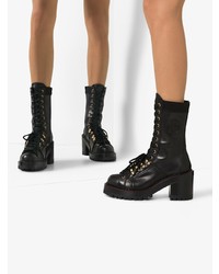 Versace Black Tribute Lace Up Ankle Boots