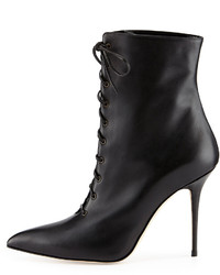 Manolo Blahnik Bordin Pointed Lace Up Bootie