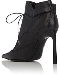 Lanvin Buckled Strap Leather Ankle Boots