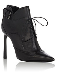 Lanvin Buckled Strap Leather Ankle Boots