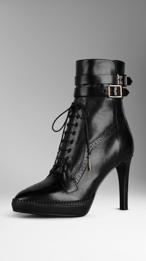 burberry lace up ankle boots