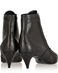 Saint Laurent Cat Brogue Style Leather Ankle Boots