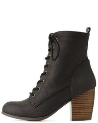 Charlotte Russe Chunky Heel Lace Up Booties
