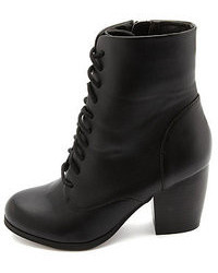 Charlotte Russe Chunky Heeled Lace Up Booties