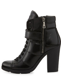 Prada Linea Rossa Chunky Lace Up Leather Bootie