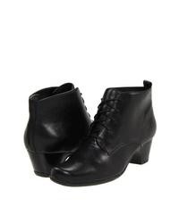 Clarks Leyden Bell Dress Lace Up Boots Black Leather