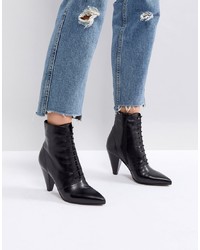 Asos Everlasting Leather Lace Up Boots Leather