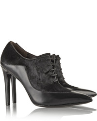 Sigerson Morrison Gisa Polished Leather And Calf Hair Ankle Boots