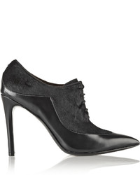 Sigerson Morrison Gisa Polished Leather And Calf Hair Ankle Boots
