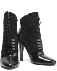 3.1 Phillip Lim Harleth Lace Up Suede And Glossed Leather Ankle Boots