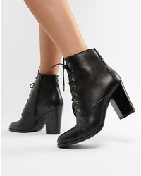 Aldo Ibauvia Leather Heel Lace Up Boots Leather