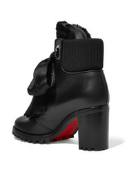 Christian Louboutin Jenny From The Alps Shearling And Leather Ankle Boots