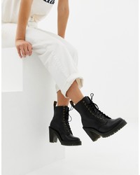 Dr. Martens Kendra Black Leather Heeled Ankle Boots