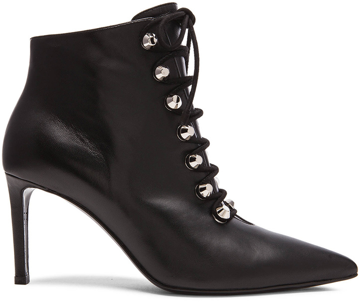 black leather lace up ankle boots uk