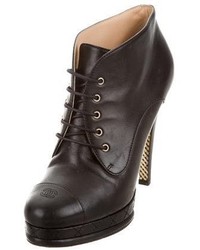 Chanel Lace Up Ankle Boots