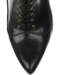 Alexander McQueen Lace Up Leather Ankle Boots