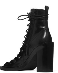 Ann Demeulemeester Lace Up Leather Ankle Boots Black