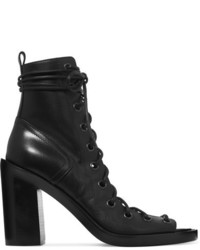 Ann Demeulemeester Lace Up Leather Ankle Boots Black