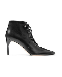 Miu Miu Lace Up Leather Ankle Boots