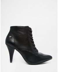 Blink Lace Up Point Heeled Ankle Boots
