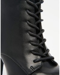 Blink Lace Up Point Heeled Ankle Boots
