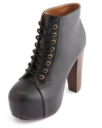 Charlotte Russe Lace Up Wooden Heel Bootie