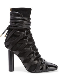 Tom Ford Leather And Suede Ankle Boots Black