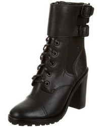 Tory Burch Leather Lace Up Ankle Boots