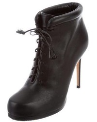 Theory Leather Lace Up Ankle Boots