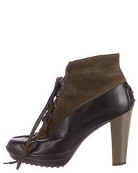 Tod's Leather Lace Up Ankle Boots
