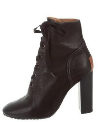 Chloé Leather Lace Up Ankle Boots