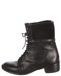Loeffler Randall Leather Lace Up Ankle Boots