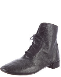 Repetto Leather Round Toe Ankle Boots
