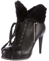 Barbara Bui Leather Round Toe Ankle Boots