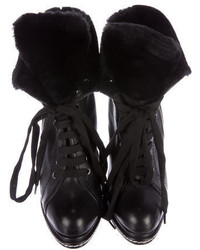 Barbara Bui Leather Round Toe Ankle Boots
