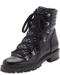 Christian Louboutin Mad Leather Lace Up Ankle Boot Black