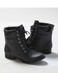 aerie O Wool Cuffed Lace Up Bootie